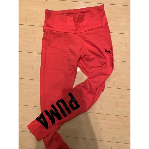 Puma Pants - Puma • Hot Pink with black lettering Leggings